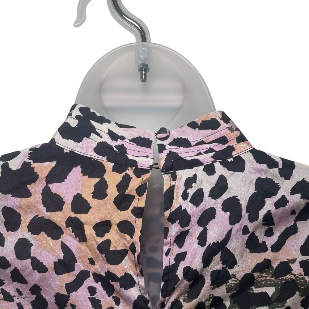 Veronica Beard Lety Animal Print Blouse Silk Blend Top Size 4 - Picture 6 of 9